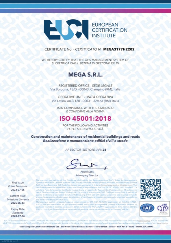 ISO 45001 MEGA srl